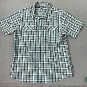 Patagonia High Moss Short Sleeve Button Up Shirt Mens Large
